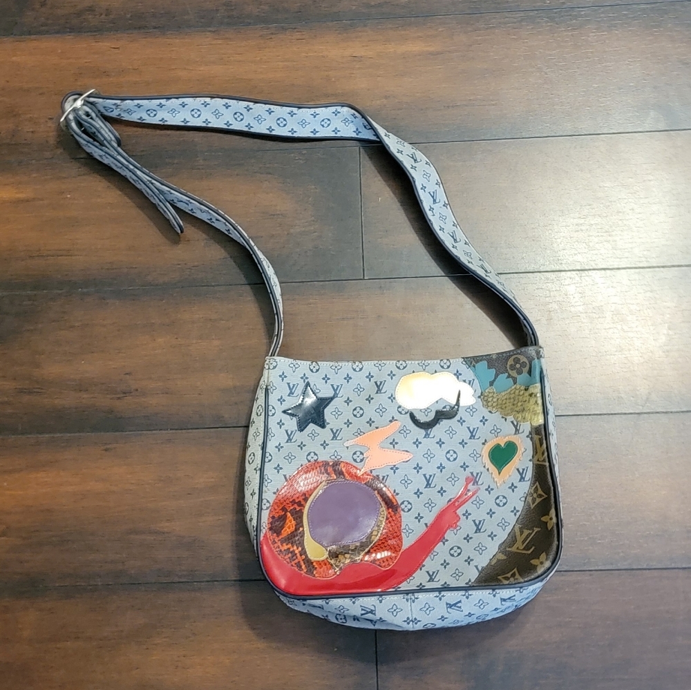 Designer Inspired LV Denim Multicolor Crossbody Bag - Picture 1 of 4